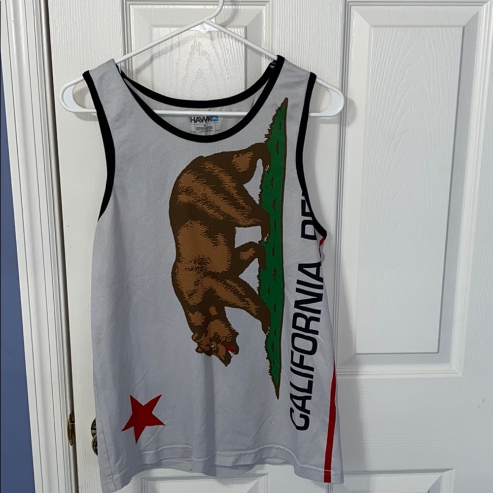 White Mens California Tank Top